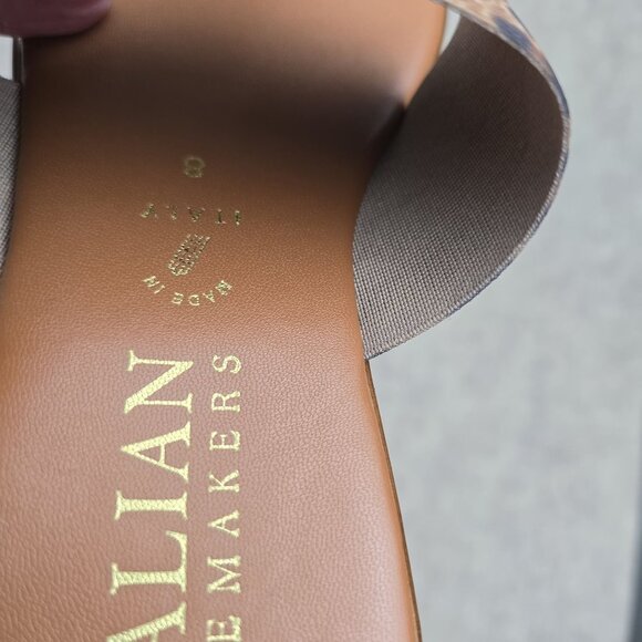 Italian Shoemakers Womens Leopard Print Sandals Size 8 Leather Slip-On - Picture 3 of 3